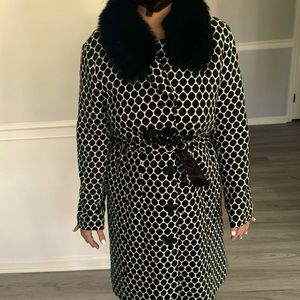 Black and white long coat